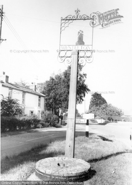 Photo of Westleton, The Village Sign c.1965