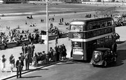 Bus Stopped Along Central Promenade 1950, Weston-Super-Mare