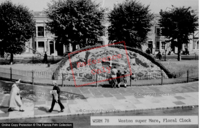 Photo of Weston Super Mare, The Floral Clock c.1955