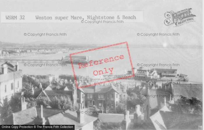 Photo of Weston Super Mare, The Nightstone And Beach c.1950