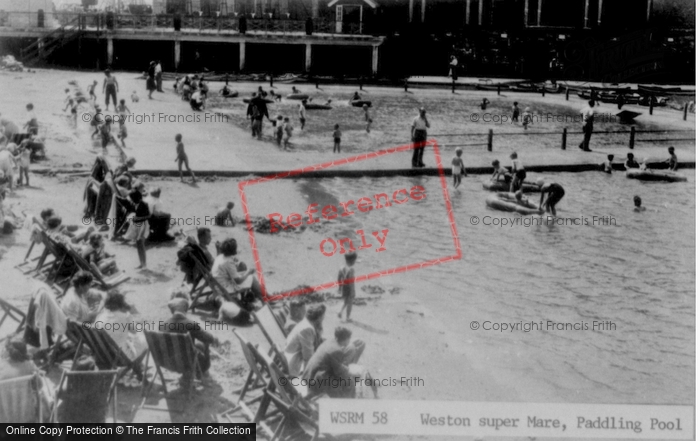 Photo of Weston Super Mare, The Paddling Pool c.1950