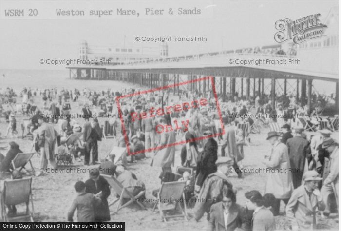 Photo of Weston Super Mare, The Pier And Sands c.1940