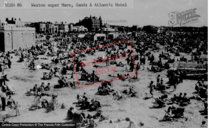 Photo of Weston Super Mare, The Sands And Atlantic Hotel c.1960