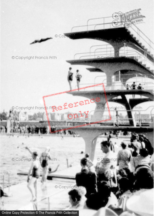 Photo of Weston Super Mare, The Swimming Pool And Diving Board c.1950
