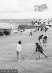 Holidaymakers On The Putting Green c.1965, Westward Ho!