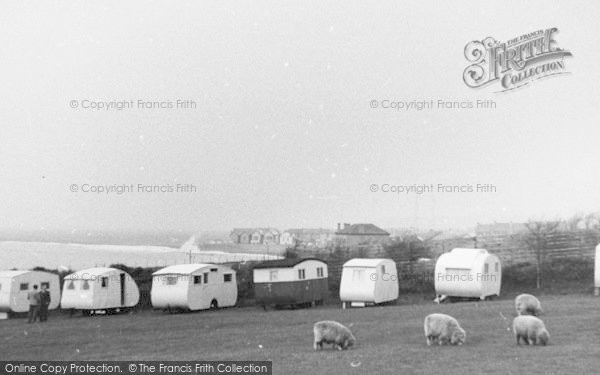 Photo of Westward Ho!, Sea Wall From Western Caravan Site c.1955