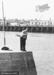 Fishing From The Harbour c.1955, Weymouth