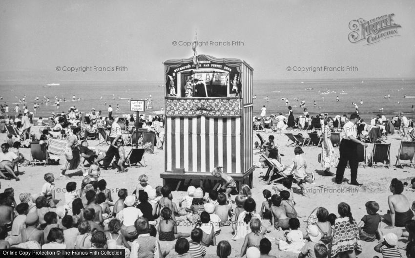 Weymouth, Punch and Judy Show on the Beach c1955