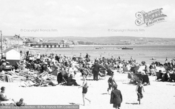 Photo of Weymouth, The Beach c.1955