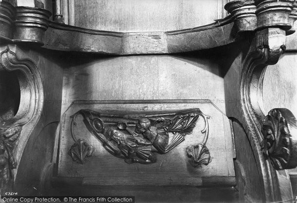 Photo of Whalley, Church, Miserere Seat 1914