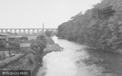 The River Calder From The Bridge c.1955, Whalley