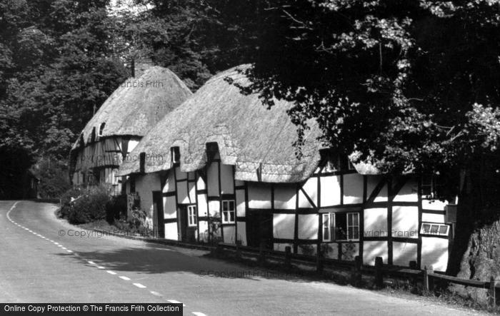 Photo of Wherwell, Thatched Cottages c.1955