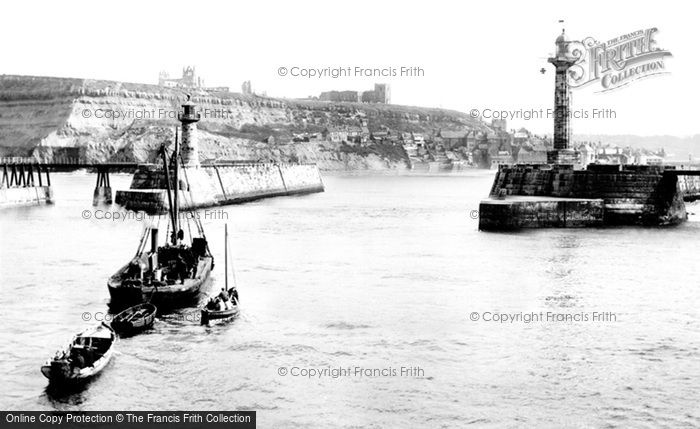 Photo of Whitby, East Cliff And Pier Ends 1923