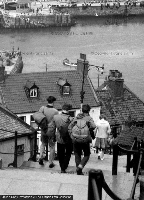 Photo of Whitby, People Descending The 199 Steps c.1960
