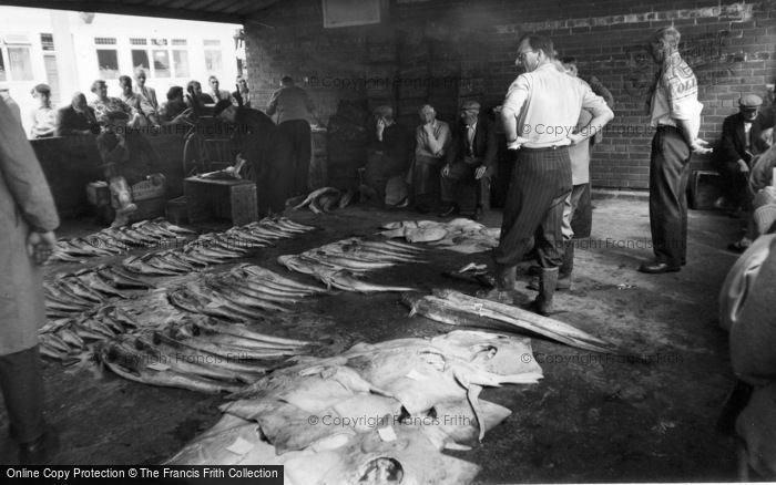 Photo of Whitby, The Fish Auction c.1960