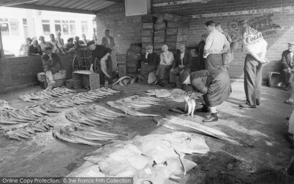 Photo of Whitby, The Fish Auction c.1960