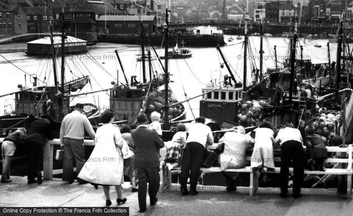 Photo of Whitby, Watching The Fishing Fleet c.1960