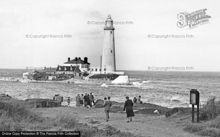 Photo of Whitley Bay, St Mary's Island And Lighthouse c.1955