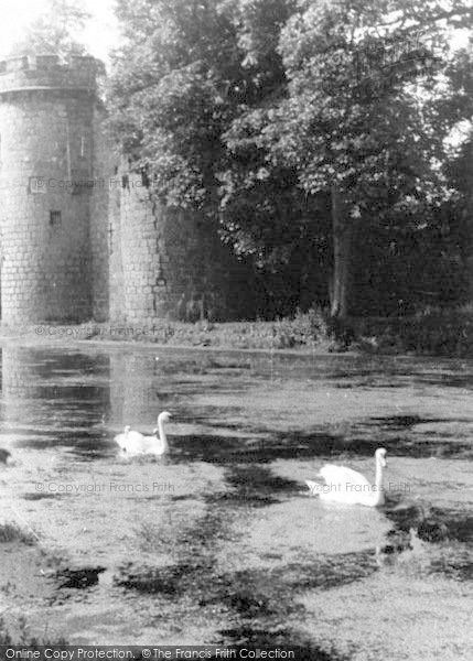 Photo of Whittington, The Castle Moat And Swans c.1950