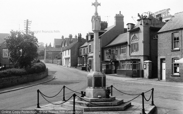 Photo of Whitwell, Memorial And High Street c.1960