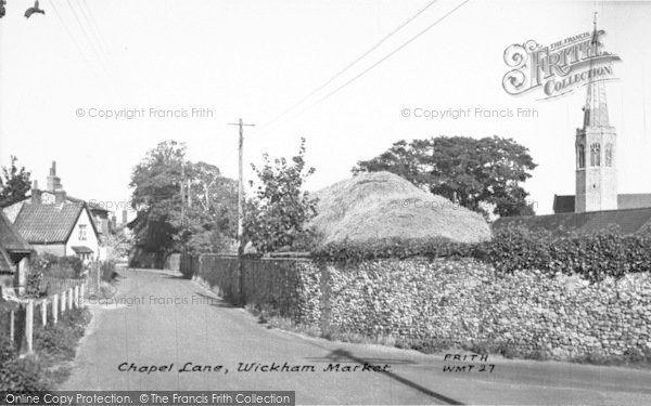 Photo of Wickham Market, Chapel Lane 1954