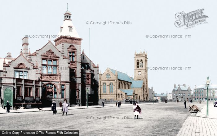 Photo of Widnes, St Paul's Church And Free Library 1908