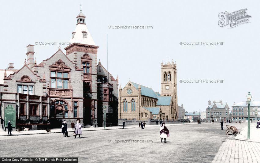 Widnes, St Paul's Church and Free Library 1908