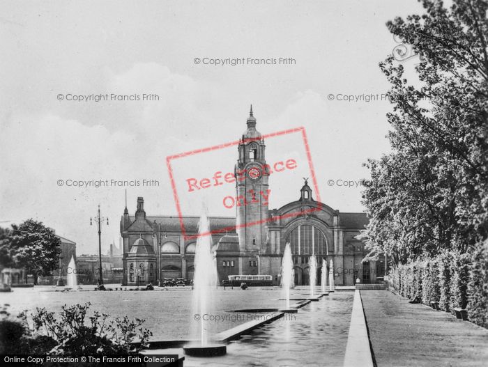 Photo of Wiesbaden, Fountains And Central Station c.1930