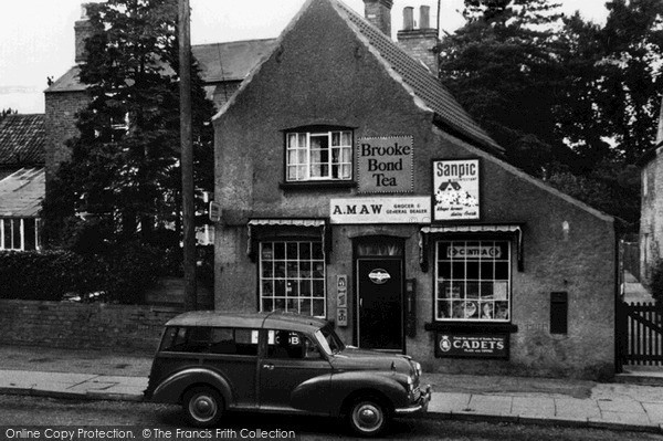 Photo of Willingham, Post Office And Morris Minor Traveller Car c.1960