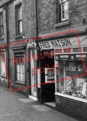 Fred Watson Gents Hairdressers c.1955, Willington