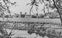 Wimborne, From The River c.1960, Wimborne Minster