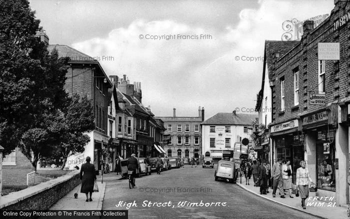 Photo of Wimborne, High Street c.1955