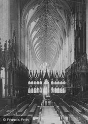 Cathedral, Choir From Altar c.1880, Winchester
