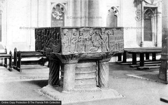 Photo of Winchester, Cathedral, The Font c.1880