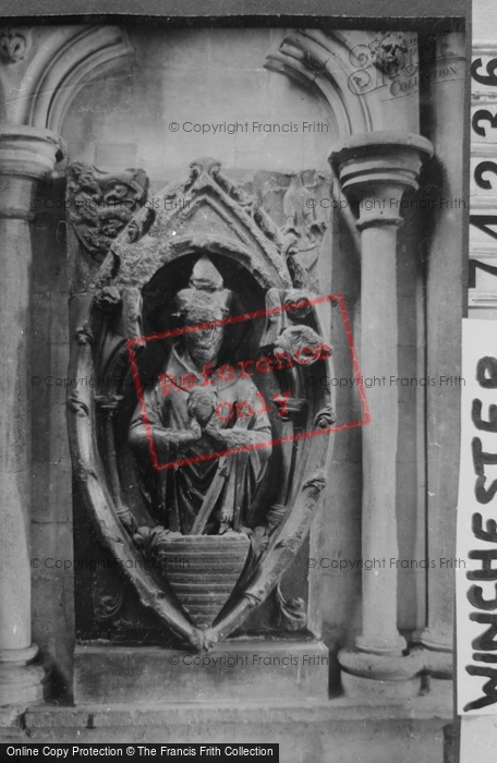 Photo of Winchester, Cathedral, The Monument Slab Of Bishop Audanar 1923