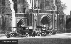 Motor Cars Outside The Cathedral 1911, Winchester