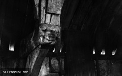 Pilgrims' Hall, Carved Face On Beam c.1950, Winchester