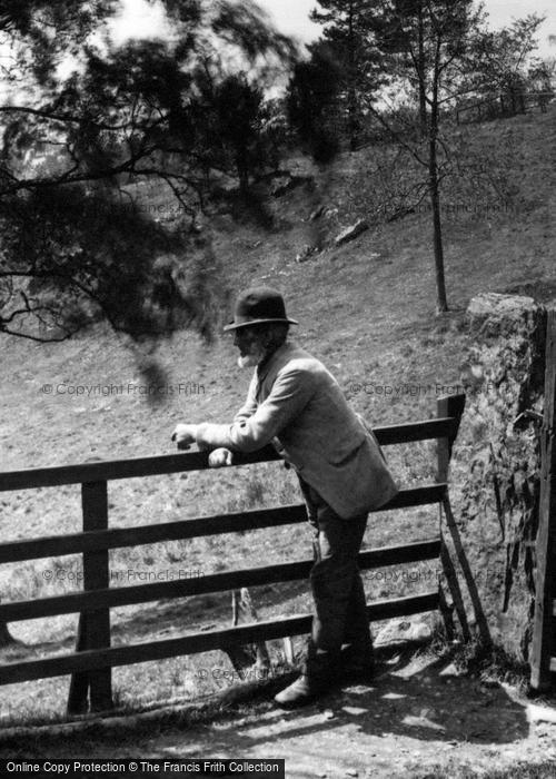 Photo of Windermere, Man Enjoying The View 1886