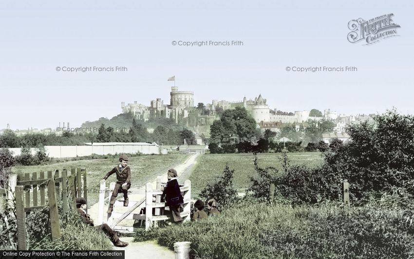 Windsor, Castle from Clewer Path 1890