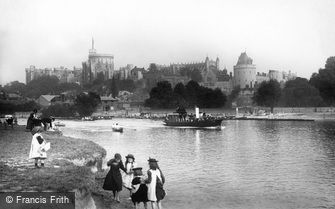 Windsor, Castle from the River Thames 1895