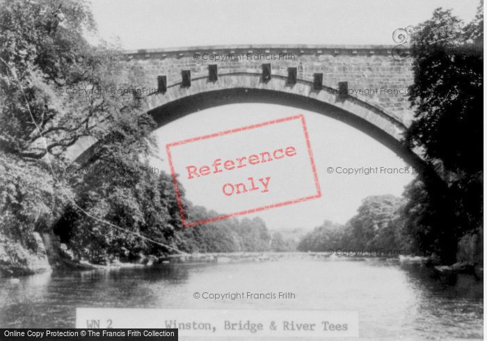 Photo of Winston, The Bridge And River Tees c.1955