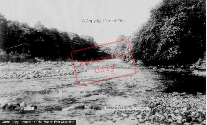Photo of Winston, The Bridge And River Tees c.1955