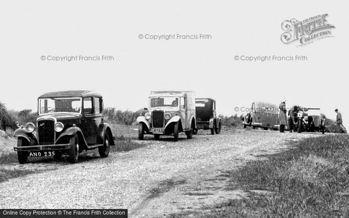 Photo of Winterton On Sea, Cars On The Beach Road c.1955