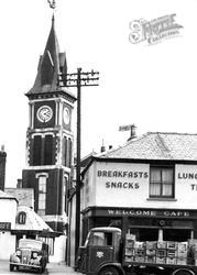 Nippee Café And Clock Tower, School Lane  c.1955, Wisbech