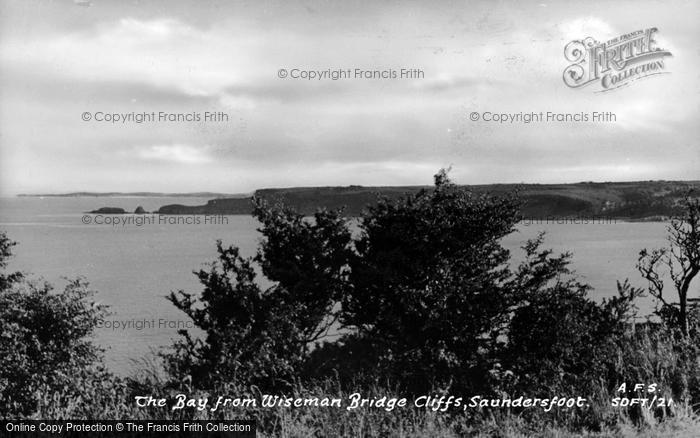 Photo of Wisemans Bridge, The Bay From The Cliffs c.1955