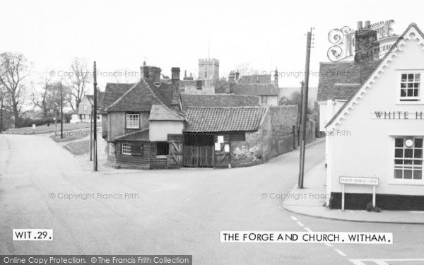 Photo of Witham, The Forge And Church c.1965
