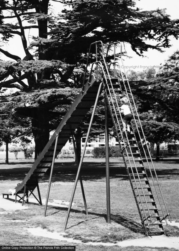 Witham, the Park, Child mounting Slide c1965