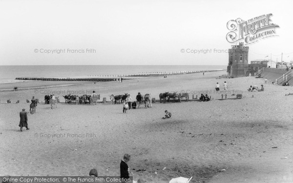 Photo of Withernsea, Donkeys On The Beach c.1965