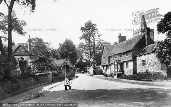 Photo of Witley, Old Cottages And All Saints Church 1906