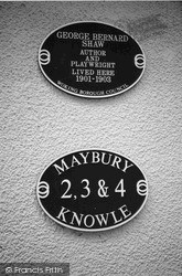 Plaque On Site Of Gbs House, Maybury 2004, Woking